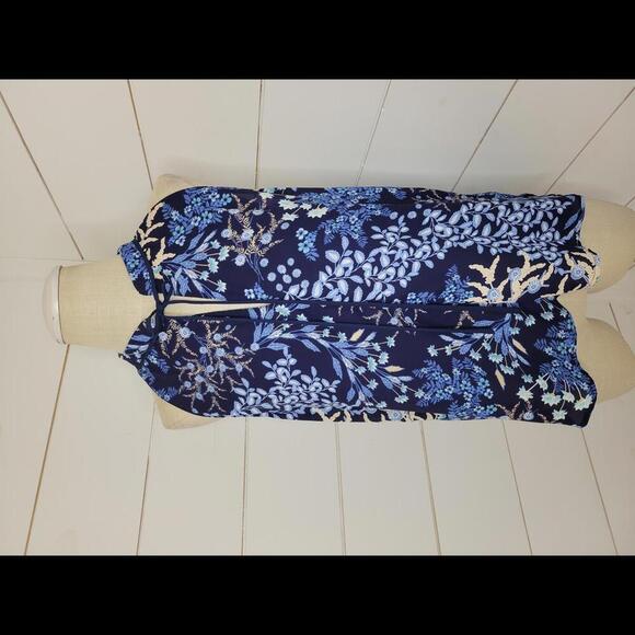 Alice Blue for Stitch Fix blue with blue floral design sleeveless blouse - Picture 1 of 6